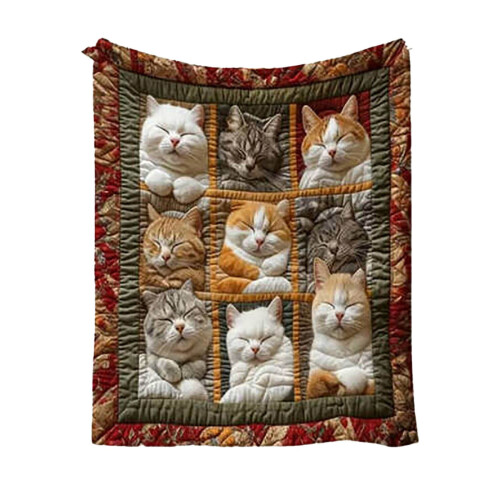 Plaid bohème chat doux et confortable pour la décoration intérieure