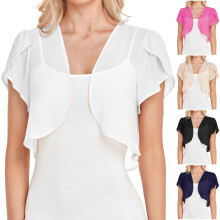 Weißer Chiffon-Bolero für Damen, Größe L