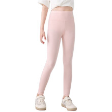Girls Leggings High Waisted Stretchy Pink Size 5-6