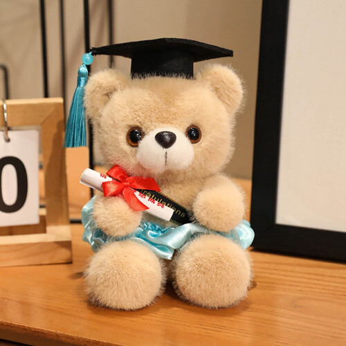 PhD Graduation Teddy Bear 7.1 Inch Plush with Cap