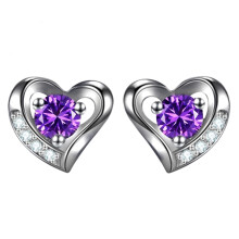 925 Sterling Silver Stud Earrings Cubic Zirconia Women