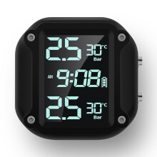 Wireless Motorcycle TPMS with 2 External Sensors and LCD