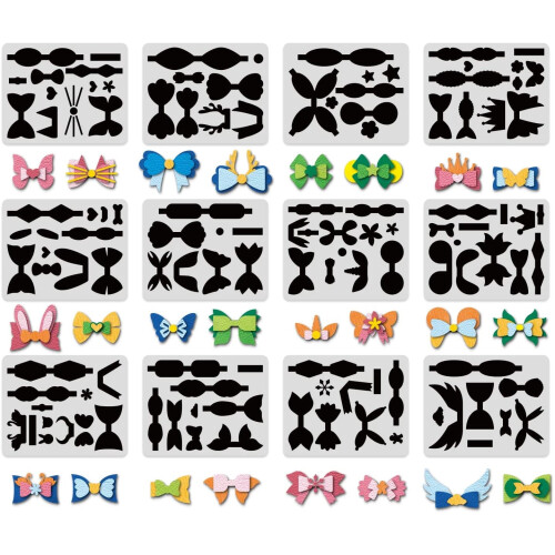 Leather Bow Tie Template Set Plastic 12 pcs