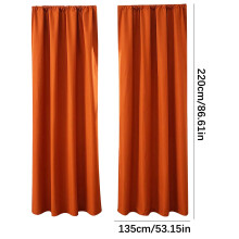 Blackout Curtains Set of 2 Orange 53x87 Inch