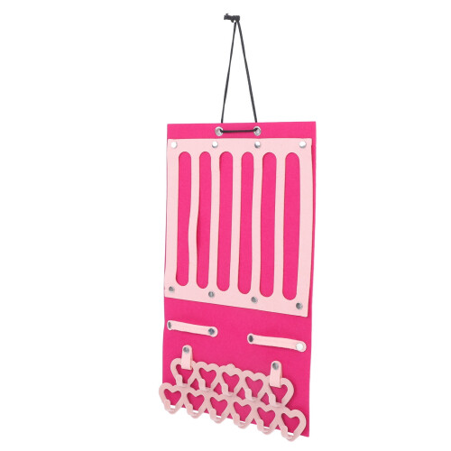 Hairbow Organizer Pink Felt Rectangular 1 Pack