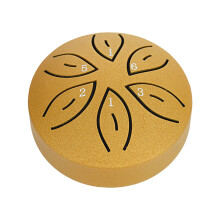 3 inch 6-note steel tongue drum with mallet and bag yellow