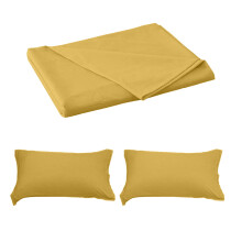 Ensemble de deux taies d'oreiller lavables de couleur unie