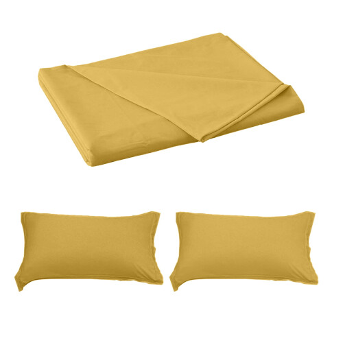 Ensemble de deux taies d'oreiller lavables de couleur unie