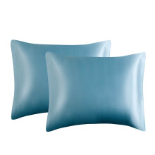 Ensemble de 2 taies d'oreiller en soie synthétique pour les soins capillaires, 51 x 91 cm (20 x 36 pouces).
