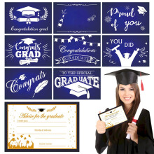 Graduation Cards Black Gold 8-Pack