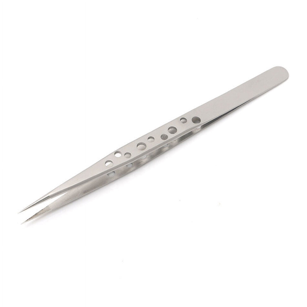 Steel Precision Straight Tweezers For Eyebrow Grooming And Silver 9023022351470