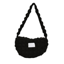 Weiche, faltbare Schultertasche aus veganem Leder für Damen