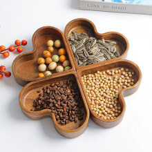 Plateau à noix empilable en bois massif, plateau vintage en pin en forme de cœur, 1 pièce