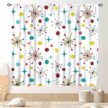 Mid-Century Modern Curtains Geometric Atomic Pattern 2