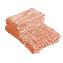 Fringe Decorative Throw Blanket Acrylic Knitted 67.7x50