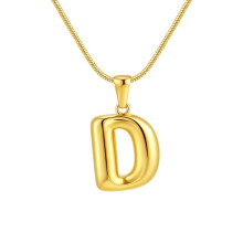 Women's Stainless Steel Alphabet Bubbles Necklace Pendant