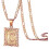 Copper Square Monogram Letter Pendant Necklace Rose Gold 1