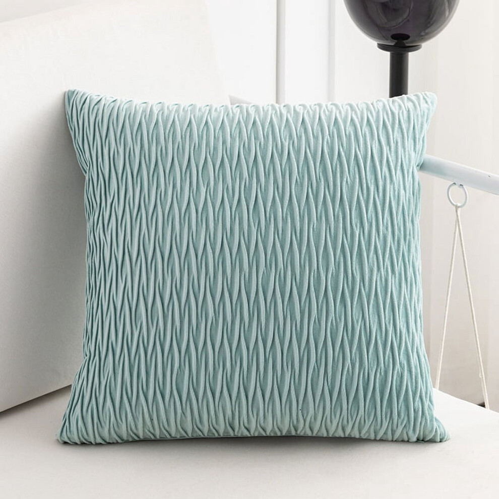 Light Blue Velvet Throw Pillow 30x50cm PP Cotton Filling