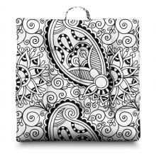 Boho Meditation Cushion Paisley Design 22 x 22 Inch