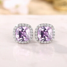 925 Sterling Silver Stud Earrings Cubic Zirconia Women