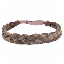 Synthetic Hair Braided Headband Chunky Wide Plaited Elastic