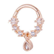 Titanium Micro Cubic Zirconia Nose Hoop Ring 1 Pc