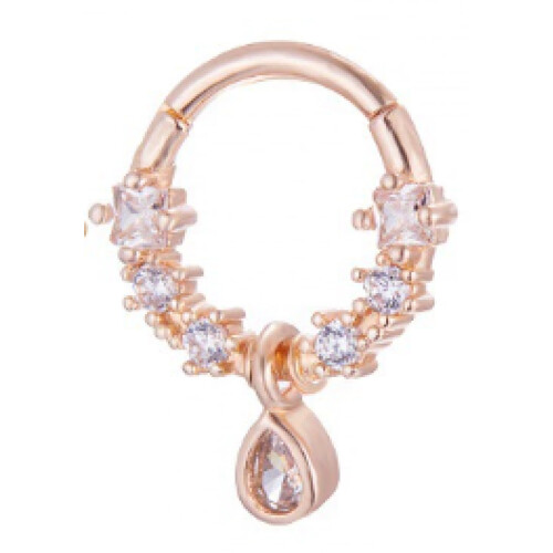 Titanium Micro Cubic Zirconia Nose Hoop Ring 1 Pc