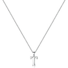 925 Sterling Silver Initial Pendant Necklace with Figaro