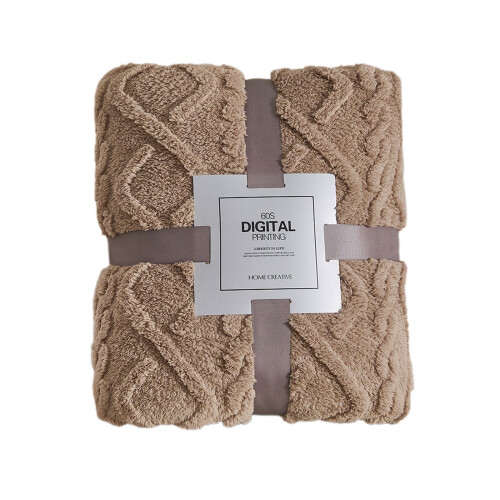 Plush Polyester Blanket Dark Brown 100x150 cm