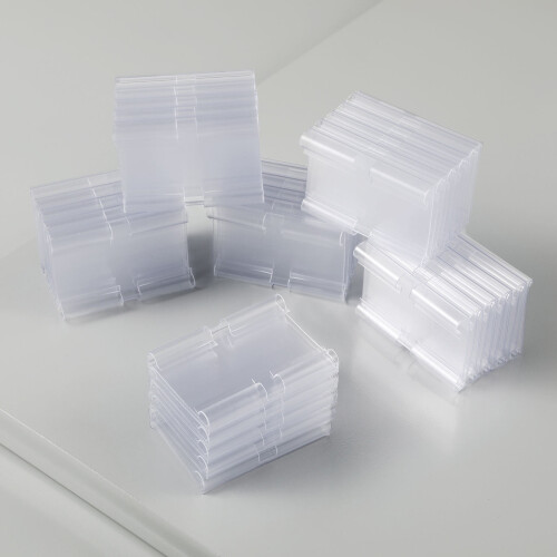 Clip-on Shelf Labels Transparent PVC 60 Pieces