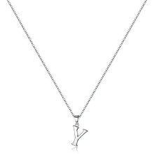 925 Sterling Silver Initial Pendant Necklace with Figaro