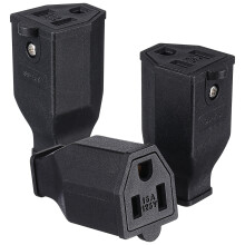 MUSEYA Female Extension Cord Ends Black 3 Pcs