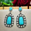 Boho Drop Earrings 925 Silver Tourmaline A Pair 1