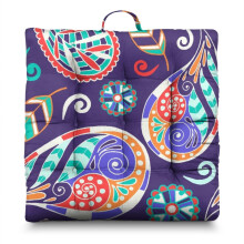Paisley Meditation Cushion Boho Square 22x22