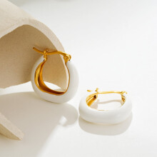 Women's 18k Gold Plated U-Shaped Hoop Earrings