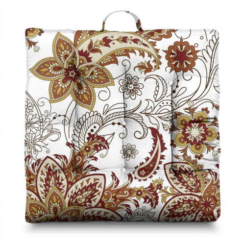 Boho Meditation Pillow Paisley Square 22 x 22 inches