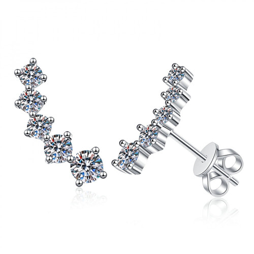 925 Sterling Silver Stud Earrings with Cubic Zirconia for