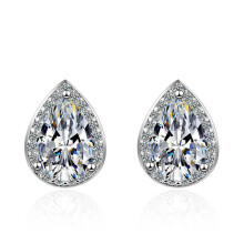 925 Sterling Silver Stud Earrings with Cubic Zirconia for