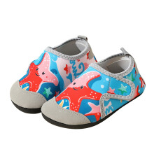 Kids Water Shoes Quick Dry Cartoon Design Orange Size 2.5-3