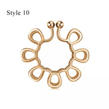 Fake Nipple Rings Women Non-Piercing Clip-On Jewelry 1 Pair