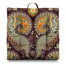 Boho Meditation Cushion Paisley Square 22 x 22