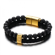 Onyx and Tiger Eye Beaded Bracelet for Men and Women