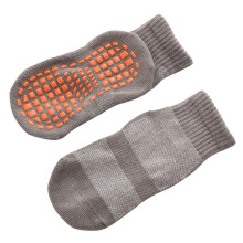 LEORX Grounding Socks for Kids Non-Slip Cotton Grey 3 Pairs