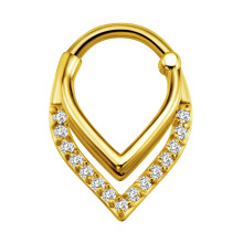 Titanium Micro Cubic Zirconia Nose Hoop Ring 1 Pc
