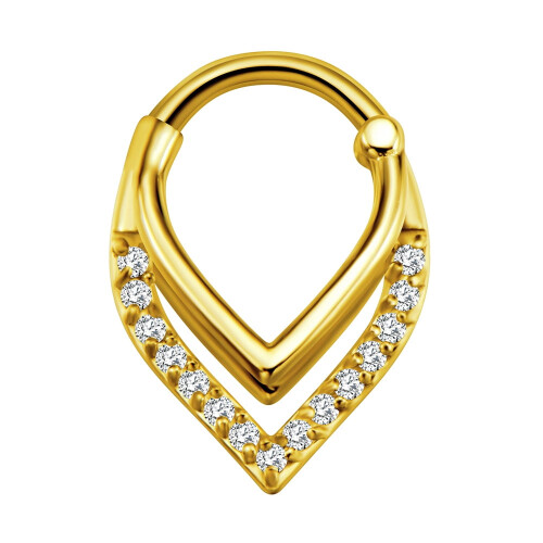 Titanium Micro Cubic Zirconia Nose Hoop Ring 1 Pc