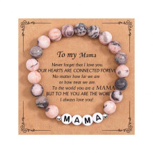 Agate Letter Mama Beaded Bracelet for Mothers and Fathers