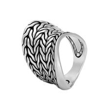 Men's Titanium Wedding Band with Textured Hip Hop Design