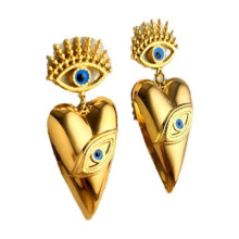 Women's 18K Gold Plated Devil's Eye Stud Earrings