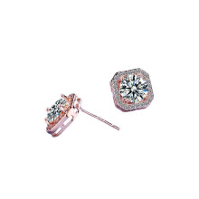925 Sterling Silver Stud Earrings Cubic Zirconia Women