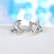 925 Sterling Silver Stud Earrings Cubic Zirconia Women